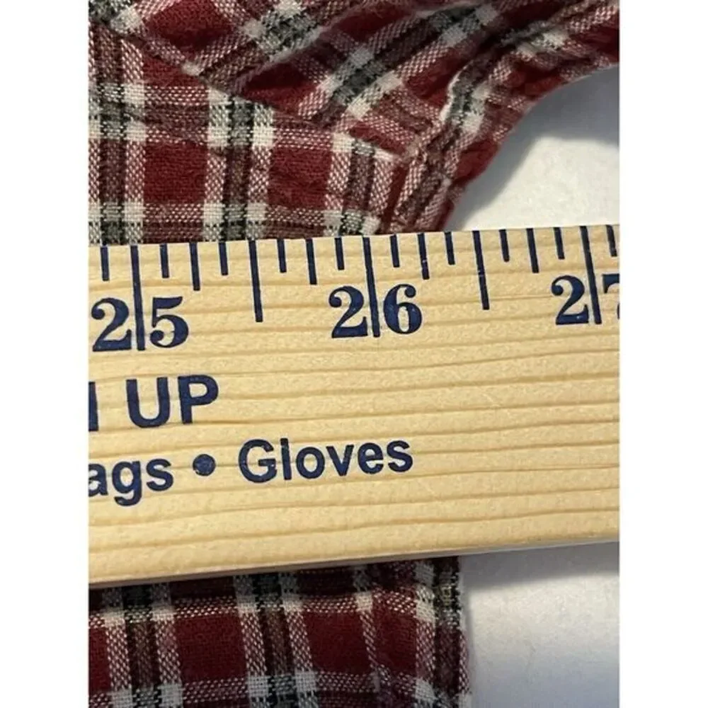 J. Crew Mens XL Tall Red Plaid Button Down Long Sleeve Shirt‎ Pocket